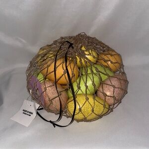 NWT 12 Piece Hand Painted Speckled Wooden Easter Egg Set - Made in India